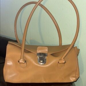 Slightly Used Vintage Prada Tan Leather Women's Bag